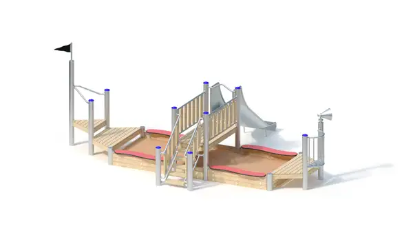 STRUCTURE DE JEU DE SABLE CARGO – montants acier inoxydable KAISER & KÜHNE