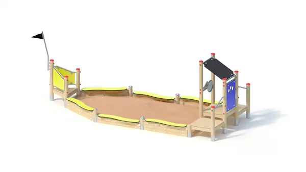 STRUCTURE DE JEU DE SABLE PÉNICHE – montants robinier lamellé-collé KAISER & KÜHNE