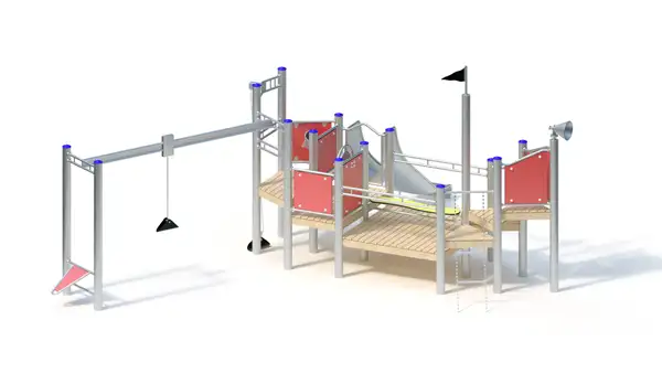 STRUCTURE DE JEU DE SABLE CHALAND – montants acier inoxydable KAISER & KÜHNE