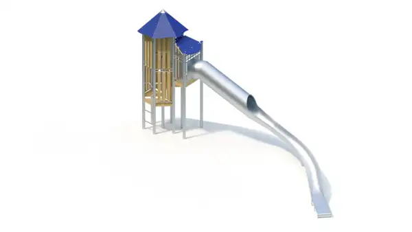 TOUR TOBOGGAN AVEC TOIT – Montants acier inoxydable KAISER & KÜHNE