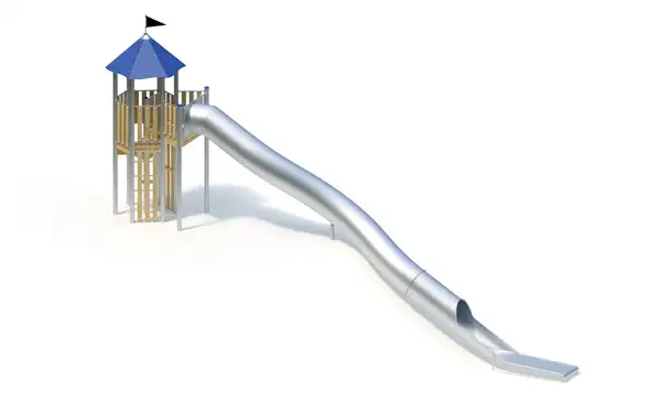 TOUR TOBOGGAN AVEC TOIT – Montants acier inoxydable KAISER & KÜHNE