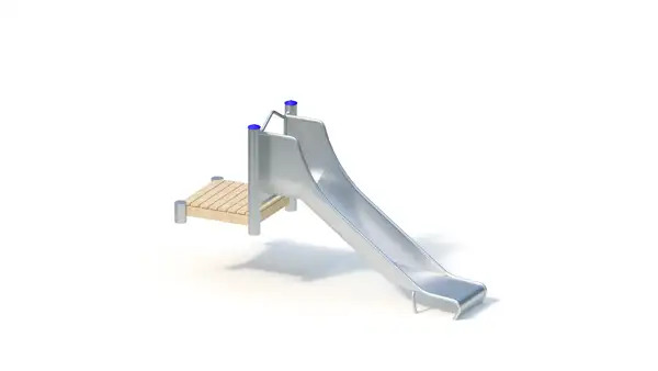 TOBOGGAN DE BUTTE AVEC PLATEFORME - hauteur totale 0,80m – montants acier inoxydable KAISER & KÜHNE