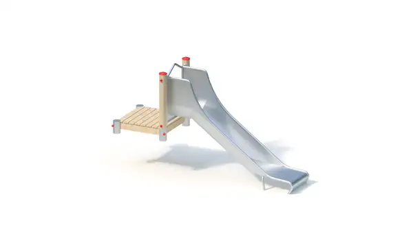 TOBOGGAN DE BUTTE AVEC PLATEFORME - hauteur totale 0,80m – montants robinier lamellé-collé KAISER & KÜHNE