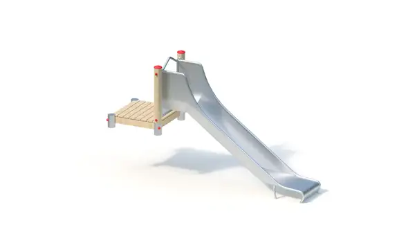 TOBOGGAN DE BUTTE AVEC PLATEFORME - hauteur totale 1,00m – montants robinier lamellé-collé KAISER & KÜHNE