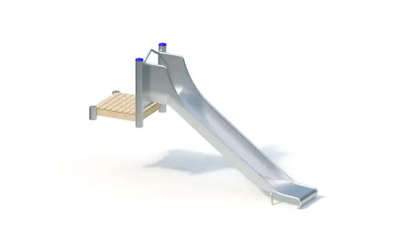 TOBOGGAN DE BUTTE AVEC PLATEFORME - hauteur totale 1,20m – montants acier inoxydable KAISER & KÜHNE