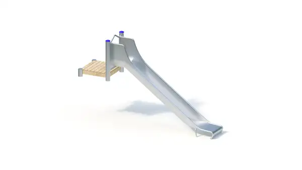 TOBOGGAN DE BUTTE AVEC PLATEFORME - hauteur totale 1,40m – montants acier inoxydable KAISER & KÜHNE