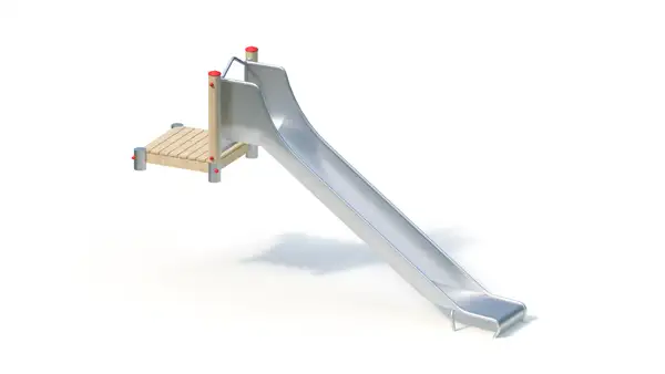 TOBOGGAN DE BUTTE AVEC PLATEFORME - hauteur totale 1,40m – montants robinier lamellé-collé KAISER & KÜHNE
