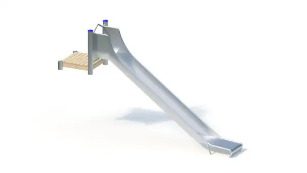 TOBOGGAN DE BUTTE AVEC PLATEFORME - hauteur totale 1,60m – montants acier inoxydable KAISER & KÜHNE