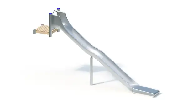 TOBOGGAN DE BUTTE AVEC PLATEFORME - hauteur totale 2,40m – montants acier inoxydable KAISER & KÜHNE
