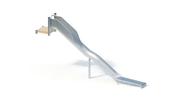 TOBOGGAN DE BUTTE AVEC PLATEFORME - hauteur totale 2,60m – montants acier inoxydable KAISER & KÜHNE