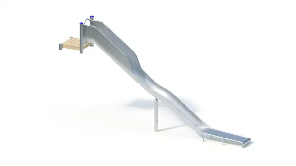 TOBOGGAN DE BUTTE AVEC PLATEFORME - hauteur totale 2,80m – montants acier inoxydable KAISER & KÜHNE