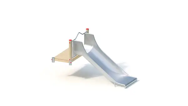 TOBOGGAN DE BUTTE GRANDE LARGEUR AVEC PLATEFORME - hauteur totale 1,00m - montants robinier lamellé-collé KAISER & KÜHNE