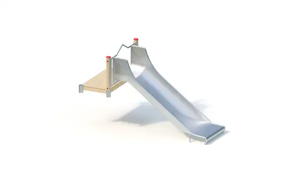 TOBOGGAN DE BUTTE GRANDE LARGEUR AVEC PLATEFORME - hauteur totale 1,20m - montants robinier lamellé-collé KAISER & KÜHNE