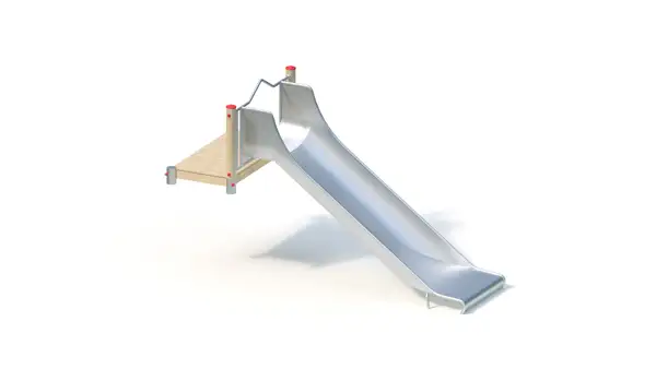 TOBOGGAN DE BUTTE GRANDE LARGEUR AVEC PLATEFORME - hauteur totale 1,40m - montants robinier lamellé-collé KAISER & KÜHNE