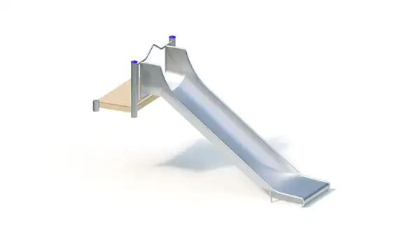 TOBOGGAN DE BUTTE GRANDE LARGEUR AVEC PLATEFORME - hauteur totale 1,60m – montants acier inoxydable KAISER & KÜHNE