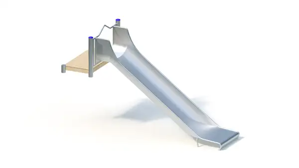 TOBOGGAN DE BUTTE GRANDE LARGEUR AVEC PLATEFORME - hauteur totale 1,80m – montants acier inoxydable KAISER & KÜHNE