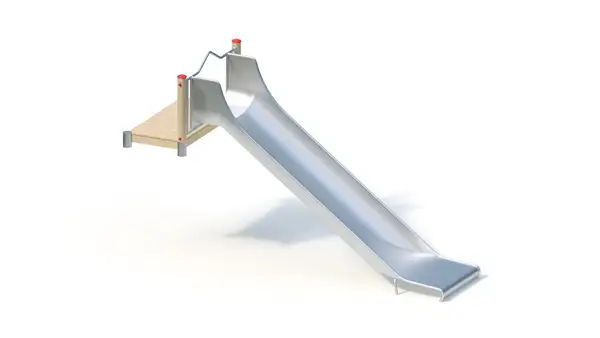 TOBOGGAN DE BUTTE GRANDE LARGEUR AVEC PLATEFORME - hauteur totale 1,80m - montants robinier lamellé-collé KAISER & KÜHNE