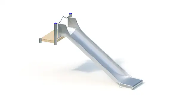 TOBOGGAN DE BUTTE GRANDE LARGEUR AVEC PLATEFORME - hauteur totale 2,00m – montants acier inoxydable KAISER & KÜHNE