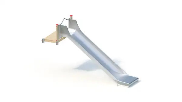 TOBOGGAN DE BUTTE GRANDE LARGEUR AVEC PLATEFORME - hauteur totale 2,00m - montants robinier lamellé-collé KAISER & KÜHNE