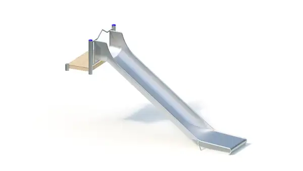 TOBOGGAN DE BUTTE GRANDE LARGEUR AVEC PLATEFORME - hauteur totale 2,20m – montants acier inoxydable KAISER & KÜHNE