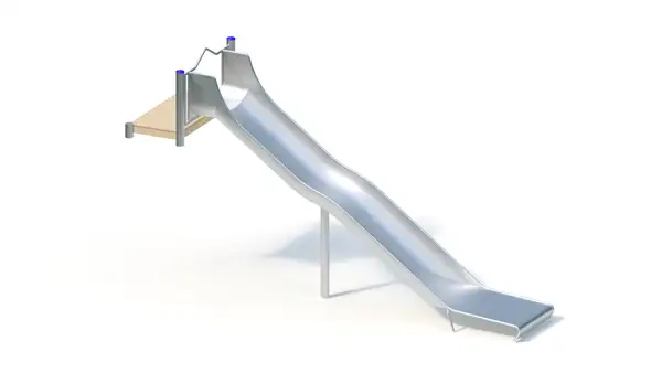 TOBOGGAN DE BUTTE GRANDE LARGEUR AVEC PLATEFORME - hauteur totale 2,40m – montants acier inoxydable KAISER & KÜHNE
