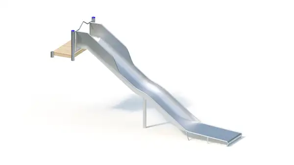 TOBOGGAN DE BUTTE GRANDE LARGEUR AVEC PLATEFORME - hauteur totale 2,60m – montants acier inoxydable KAISER & KÜHNE