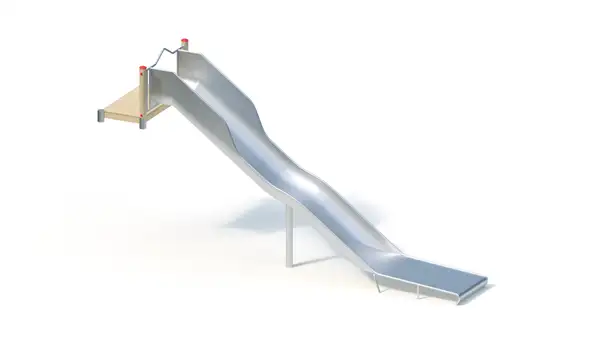 TOBOGGAN DE BUTTE GRANDE LARGEUR AVEC PLATEFORME - hauteur totale 2,60m - montants robinier lamellé-collé KAISER & KÜHNE