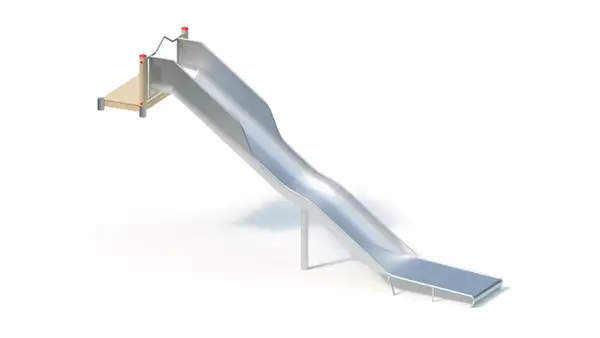 TOBOGGAN DE BUTTE GRANDE LARGEUR AVEC PLATEFORME - hauteur totale 2,80m - montants robinier lamellé-collé KAISER & KÜHNE