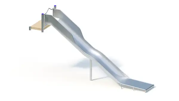 TOBOGGAN DE BUTTE GRANDE LARGEUR AVEC PLATEFORME - hauteur totale 3,00m – montants acier inoxydable KAISER & KÜHNE