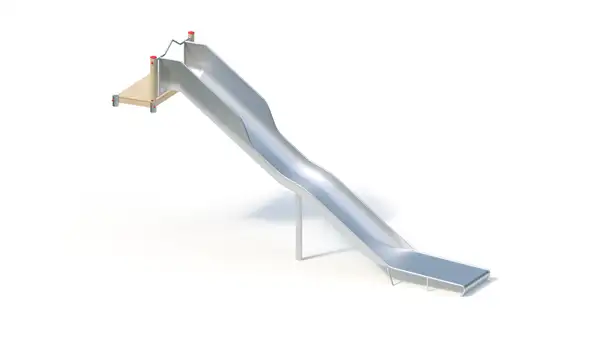 TOBOGGAN DE BUTTE GRANDE LARGEUR AVEC PLATEFORME - hauteur totale 3,00m - montants robinier lamellé-collé KAISER & KÜHNE