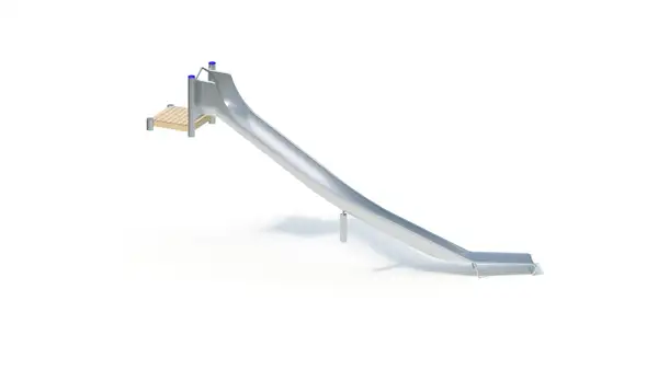 TOBOGGAN DE BUTTE AVEC PLATEFORME - hauteur totale 2,50m – montants acier inoxydable KAISER & KÜHNE