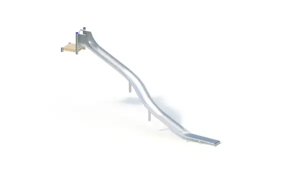 TOBOGGAN DE BUTTE AVEC PLATEFORME - hauteur totale 3,50m – montants acier inoxydable KAISER & KÜHNE