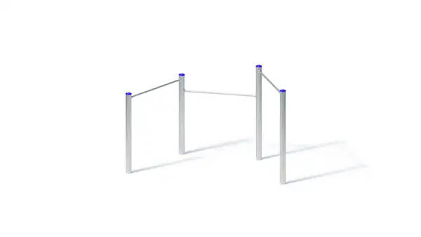 TRIPLE BARRE FIXE 1,60/1,35/1,90m - montants acier inoxydable KAISER & KÜHNE