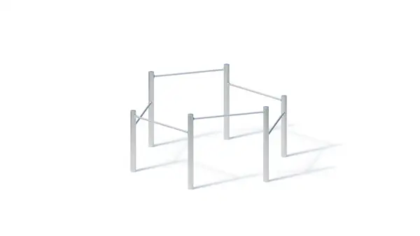 BARRES FIXES HEXAGONALES 0,95/1,20/1,50m - montants acier inoxydable avec capuchons soudés KAISER & KÜHNE