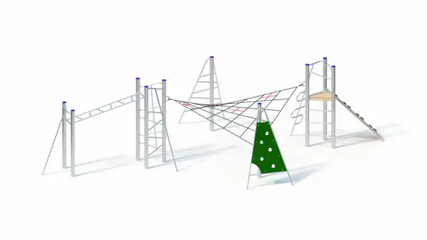 STRUCTURE DE JEUX A GRIMPER – montants acier inoxydable KAISER & KÜHNE