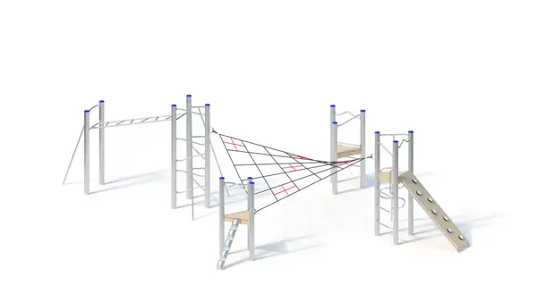 STRUCTURE DE JEUX A GRIMPER – montants acier inoxydable KAISER & KÜHNE