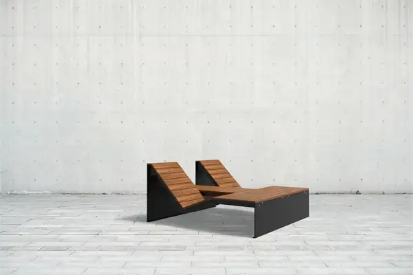 CHAISE-LONGUE DOUBLE INFINITO AVEC TABLE D