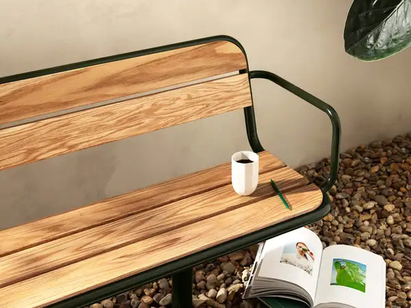 BANC AVEC ACCOUDOIRS GRY - chêne huilé - à sceller NOLA