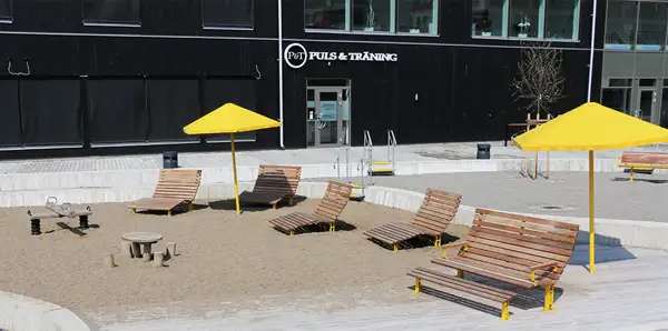 MÉRIDIENNE LONGUE KAJEN 120cm - pin Linax - acier galvanisé thermolaqué NOLA