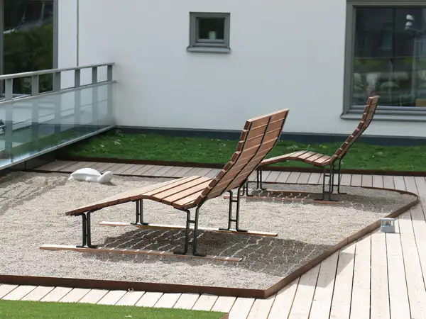 MÉRIDIENNE LONGUE KAJEN 180cm - pin Linax - acier galvanisé thermolaqué NOLA