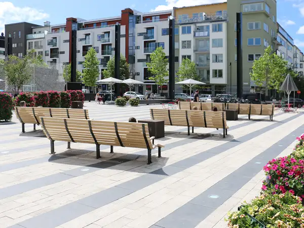 MÉRIDIENNE LONGUE KAJEN 300cm - pin Linax - acier galvanisé thermolaqué NOLA