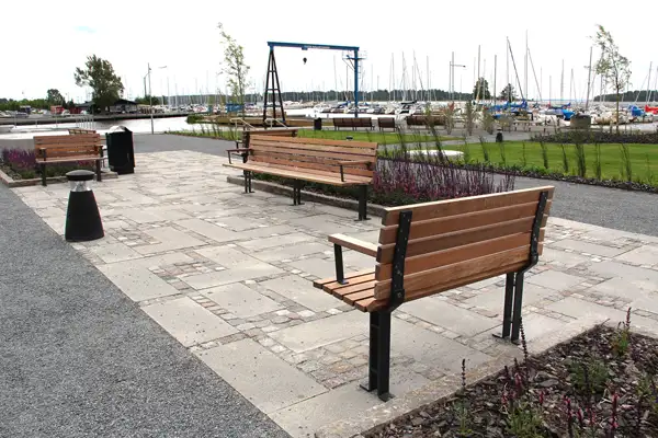 BANC KAJEN 120cm - chêne huilé - acier galvanisé NOLA