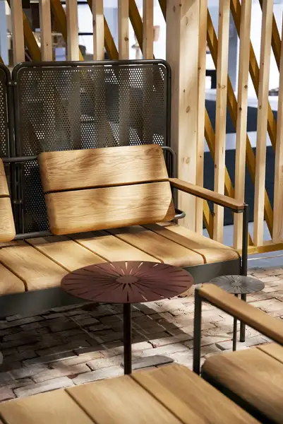 BANC ALTA AVEC ÉCRAN ARRIÈRE - chêne huilé NOLA