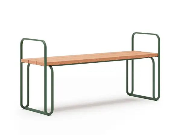 BANQUETTE SIGILL AVEC ACCOUDOIRS - pin peint - acier galvanisé thermolaqué NOLA