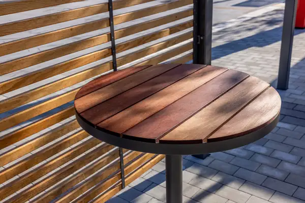 TABLE HAUTE RONDE PARCO ø66cm - chêne huilé - à sceller NOLA