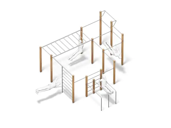 4FCIRCLE® Calisthenics - ALLROUND poteaux bois PLAYPARC