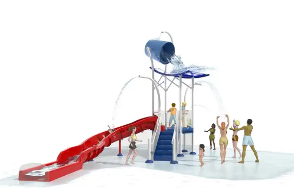 STRUCTURE ELEVATION - toboggan aquatique et supersplash VORTEX