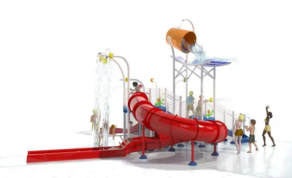 STRUCTURE ELEVATION - jeux aquatiques et toboggan en spirale VORTEX